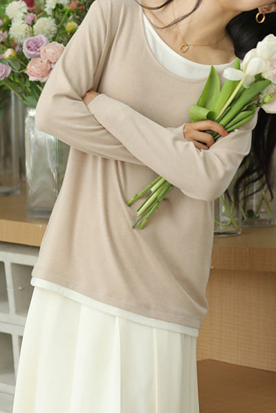 Gestrickter Pullover im Fake-Zweiteiler