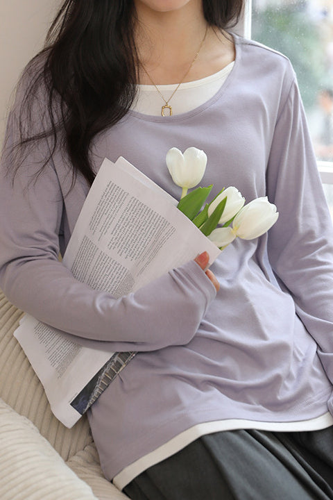 Gestrickter Pullover im Fake-Zweiteiler