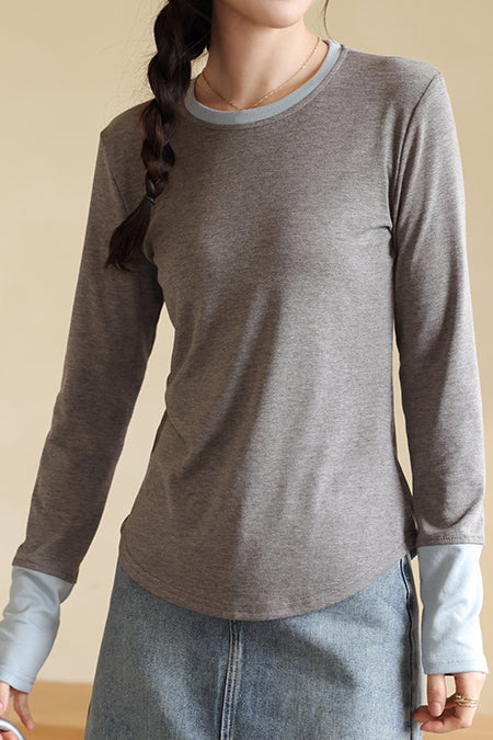 Gestrickter Pullover im Fake-Zweiteiler