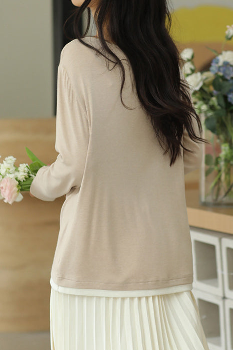 Gestrickter Pullover im Fake-Zweiteiler