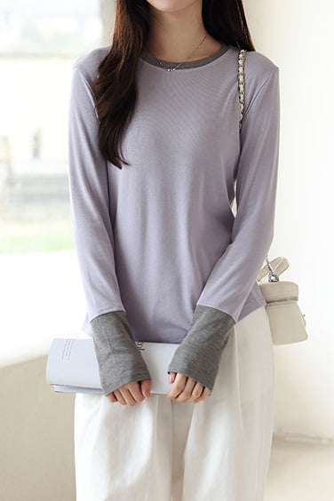 Gestrickter Pullover im Fake-Zweiteiler