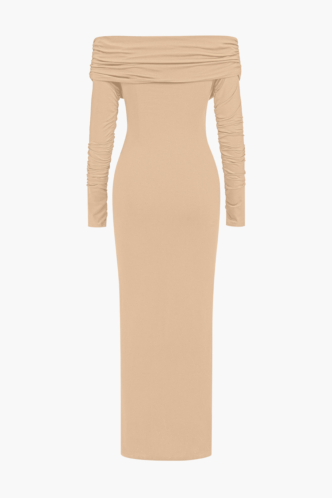 Maxima | Gerüschtes Off-Shoulder Maxikleid mit Drapierung