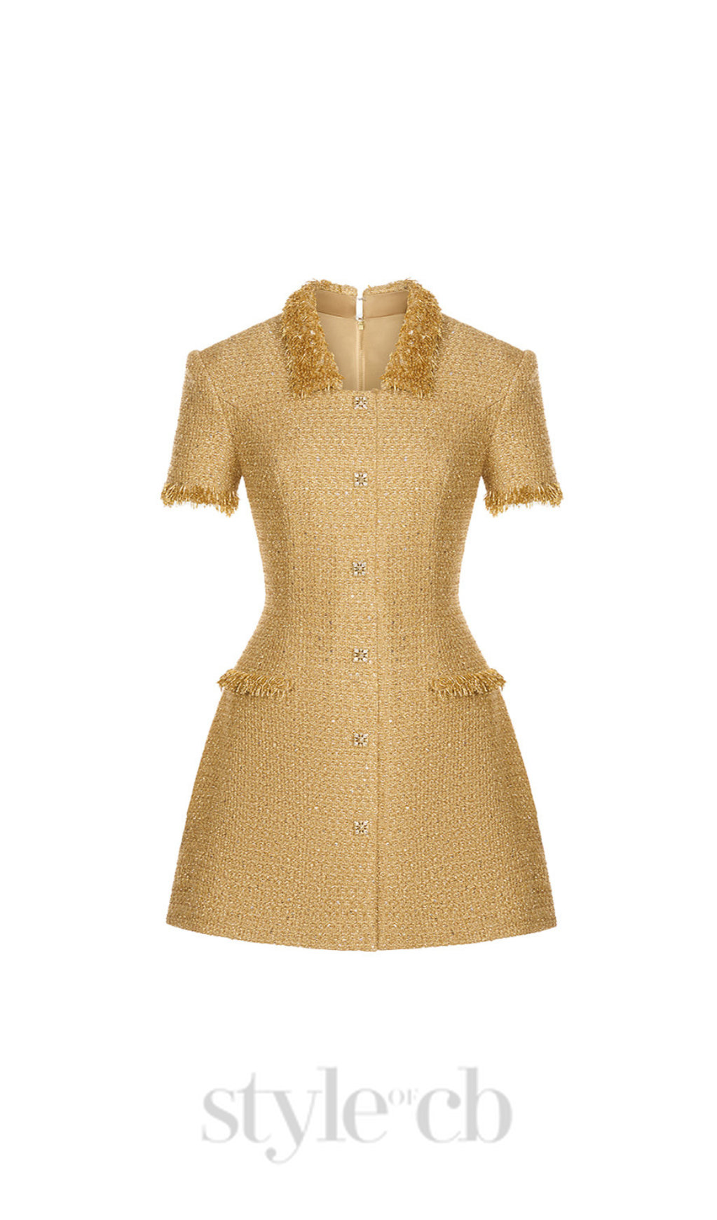 goldy | Goldenes Mini-Kleid mit