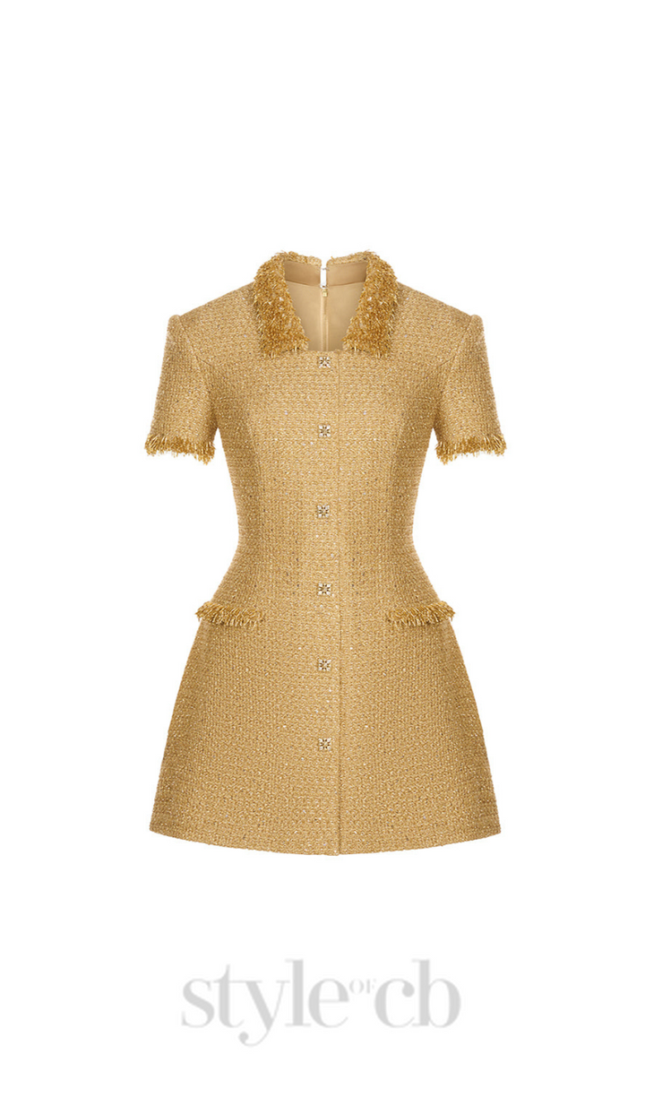 goldy | Goldenes Mini-Kleid mit