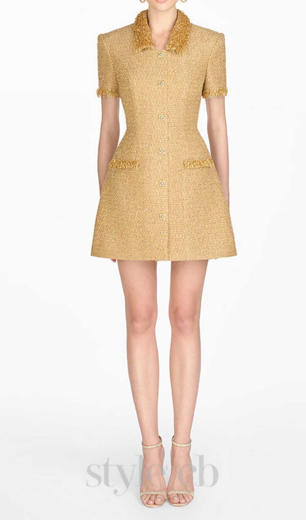 goldy | Goldenes Mini-Kleid mit