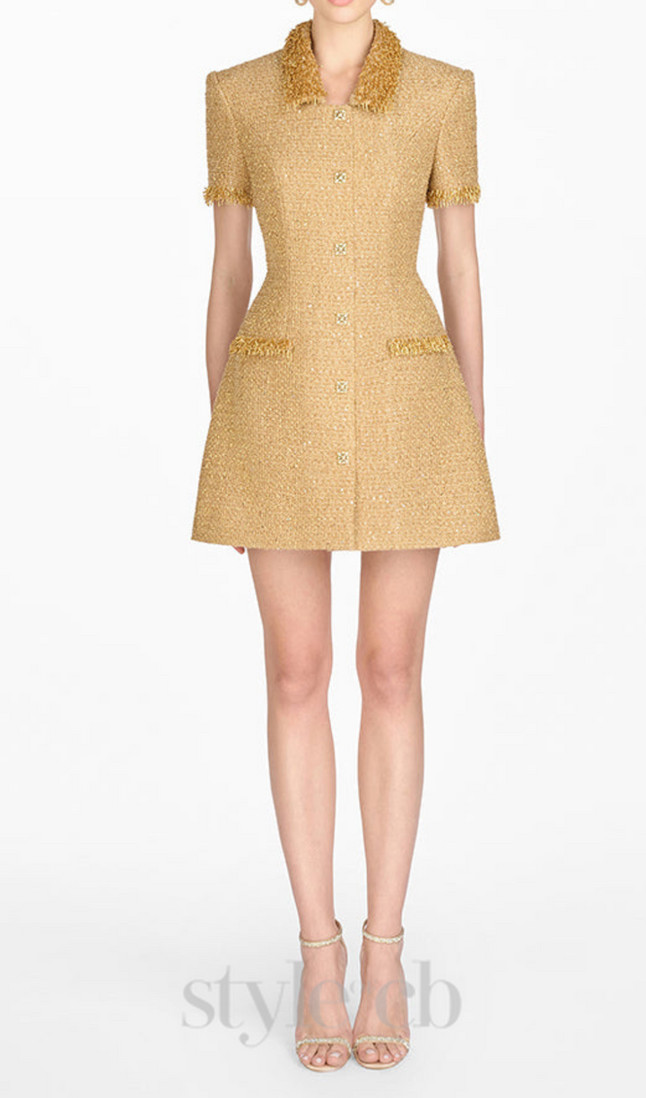 goldy | Goldenes Mini-Kleid mit