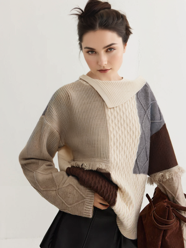 Francis | Patchwork-Strickpullover