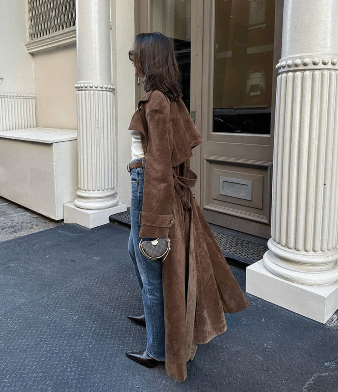 Trench | Wildleder Trenchcoat