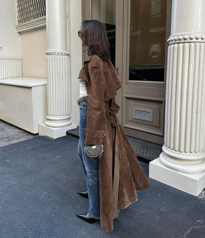 Trench | Wildleder Trenchcoat