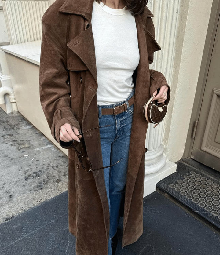 Trench | Wildleder Trenchcoat