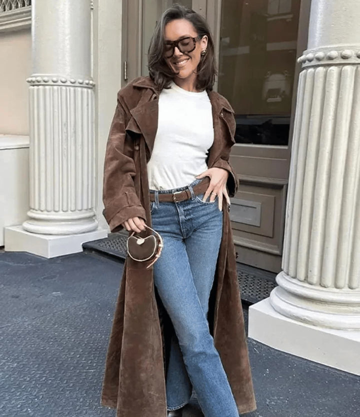 Trench | Wildleder Trenchcoat