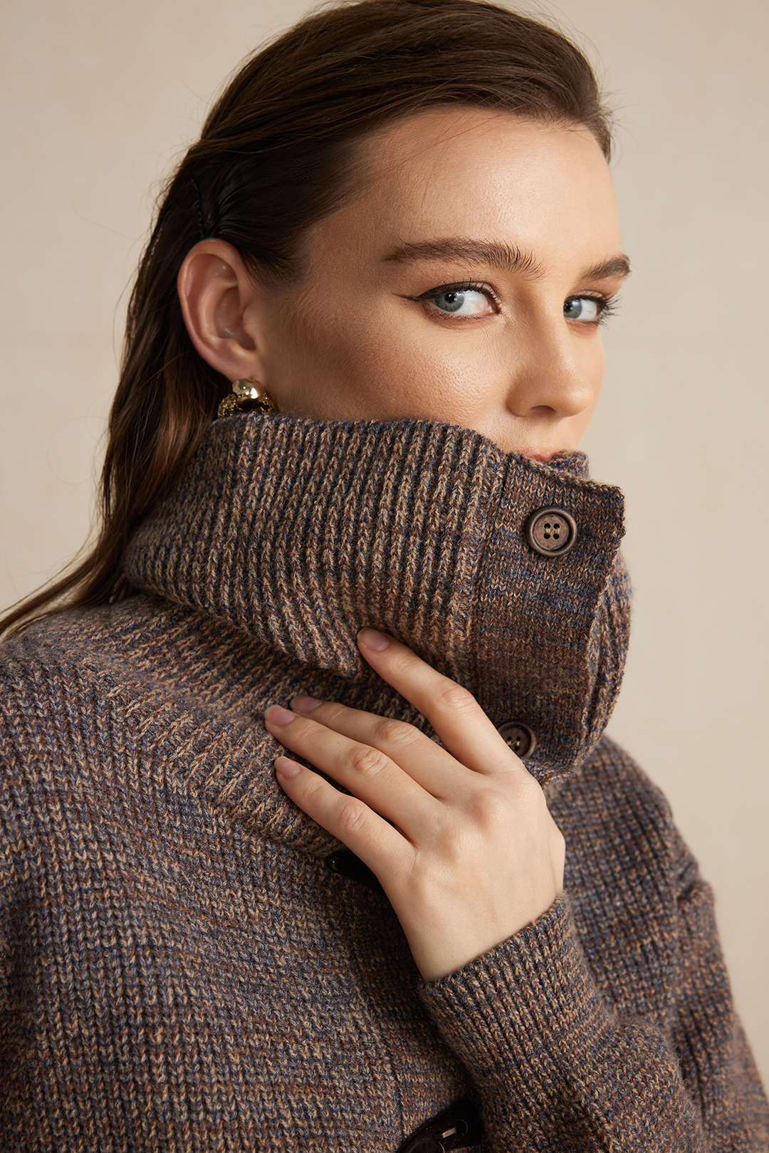 Col | Strickknopf Langarm-Cardigan