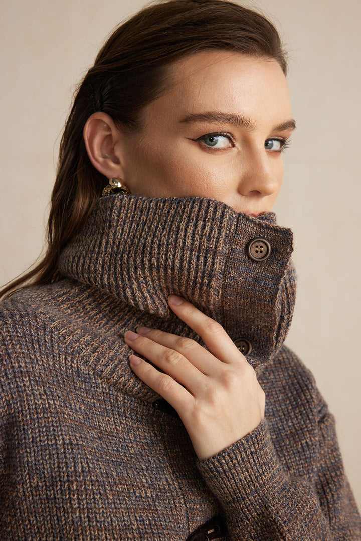 Col | Strickknopf Langarm-Cardigan