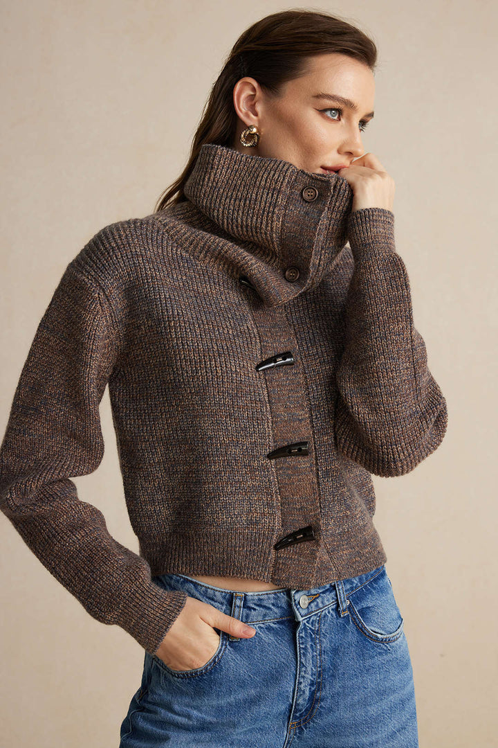 Col | Strickknopf Langarm-Cardigan