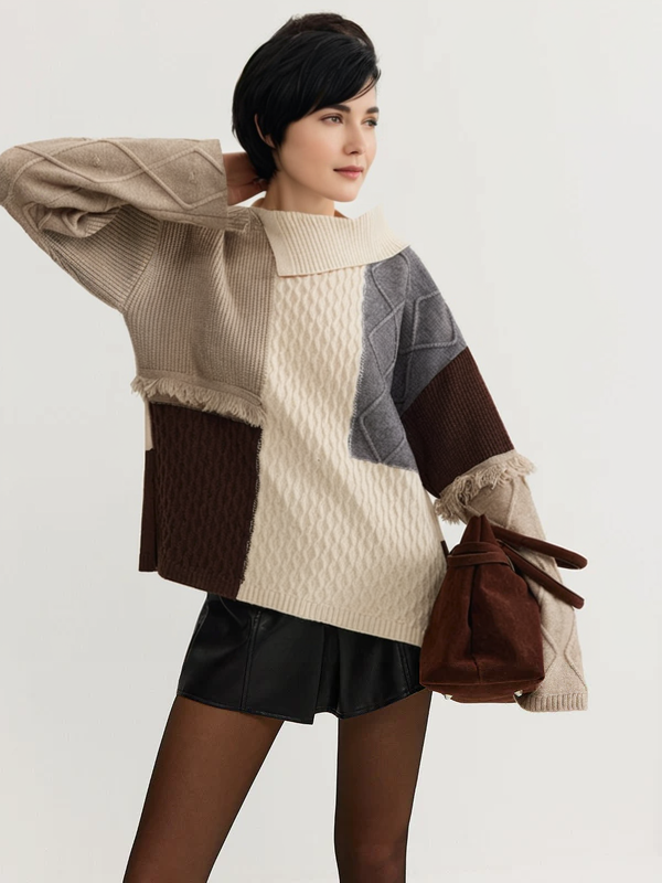 Francis | Patchwork-Strickpullover