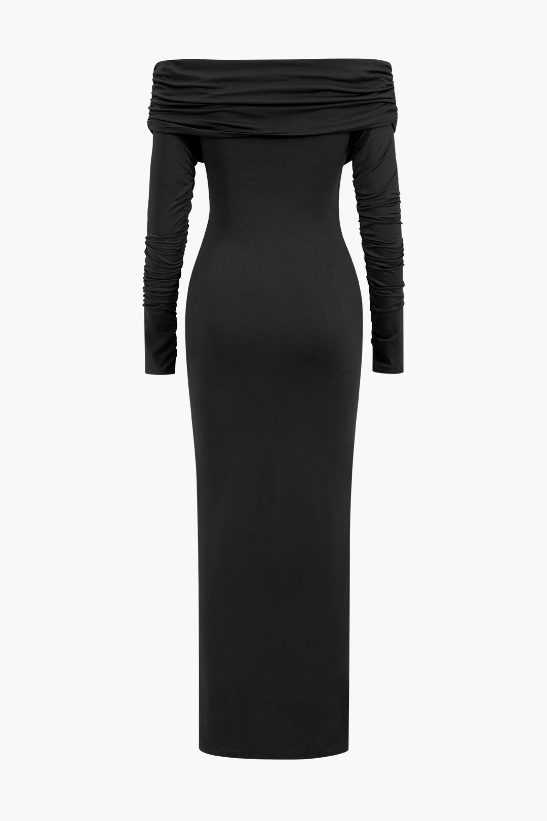 Maxima | Gerüschtes Off-Shoulder Maxikleid mit Drapierung