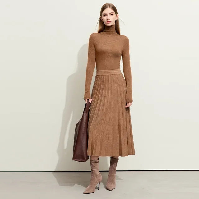 Julliete | Minimalistischer einfarbiger Plissee-Rock