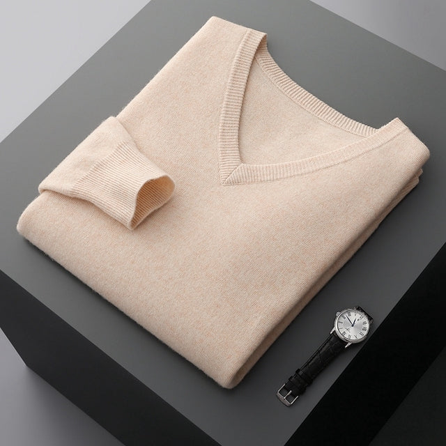 Elite V |Cashmere Long Sleeve V-Neck