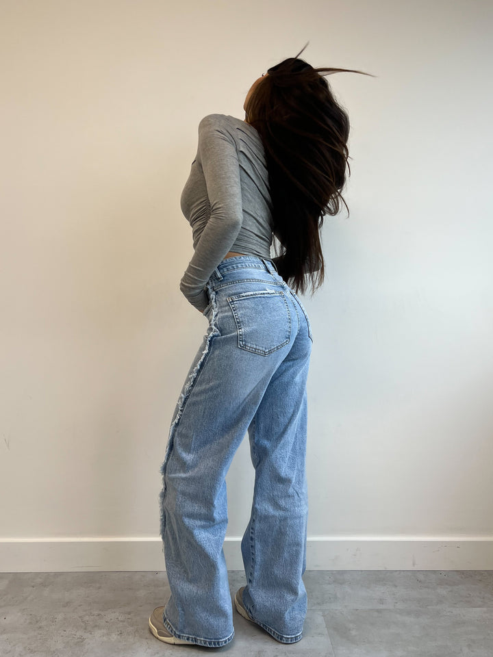 Tote | Fransen dehn Jeans Blau