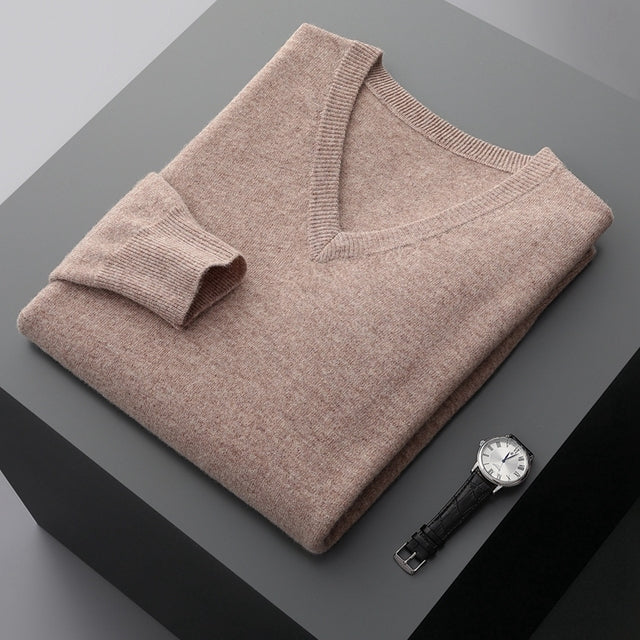 Elite V |Cashmere Long Sleeve V-Neck