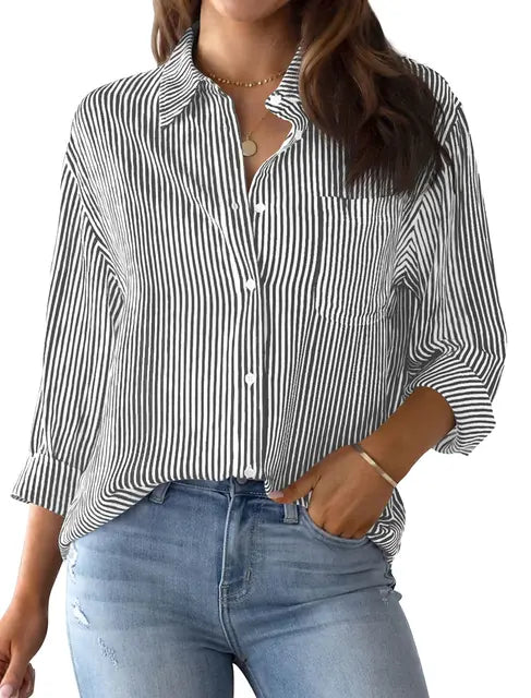 Nala l Frühlingshafte Button-Down-Bluse mit Druckdesign