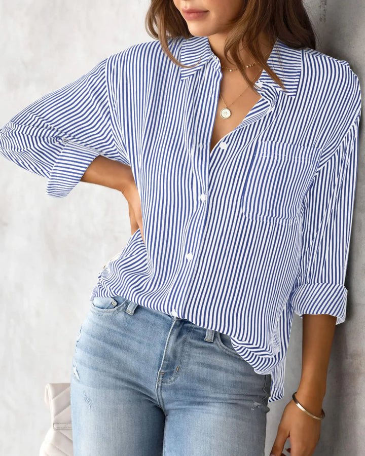 Nala l Frühlingshafte Button-Down-Bluse mit Druckdesign