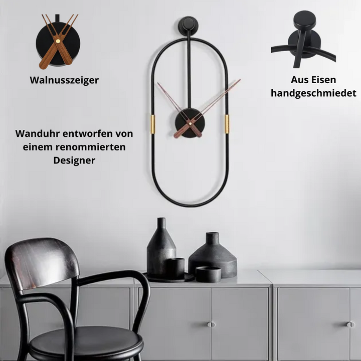 Ovaal WandUhr 38x14 Cm