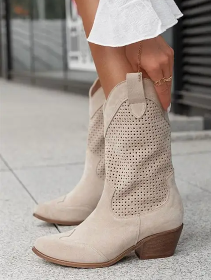 Khaki Stiefel | Cowboystiefel, die atmen können