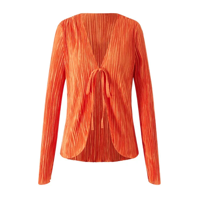 Diana | Lässige Partybluse mit Rüschen und tiefem V-Ausschnitt