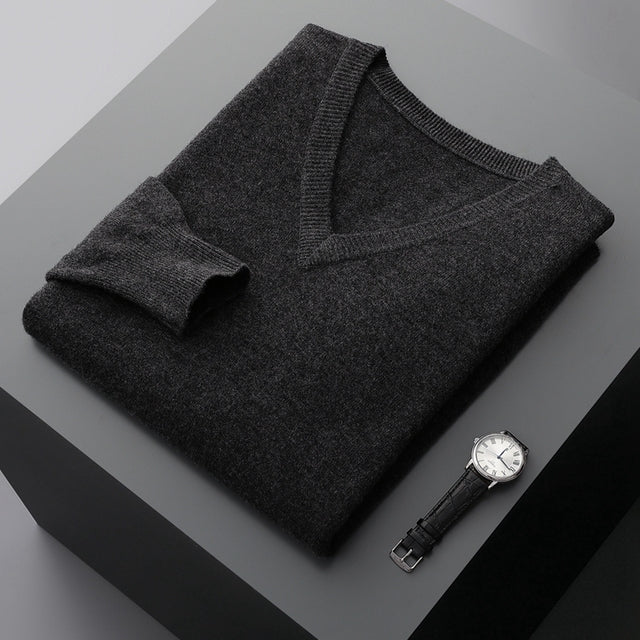 Elite V |Cashmere Long Sleeve V-Neck