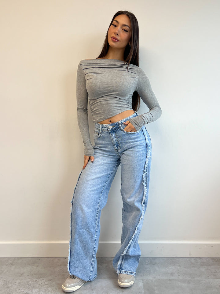 Tote | Fransen dehn Jeans Blau