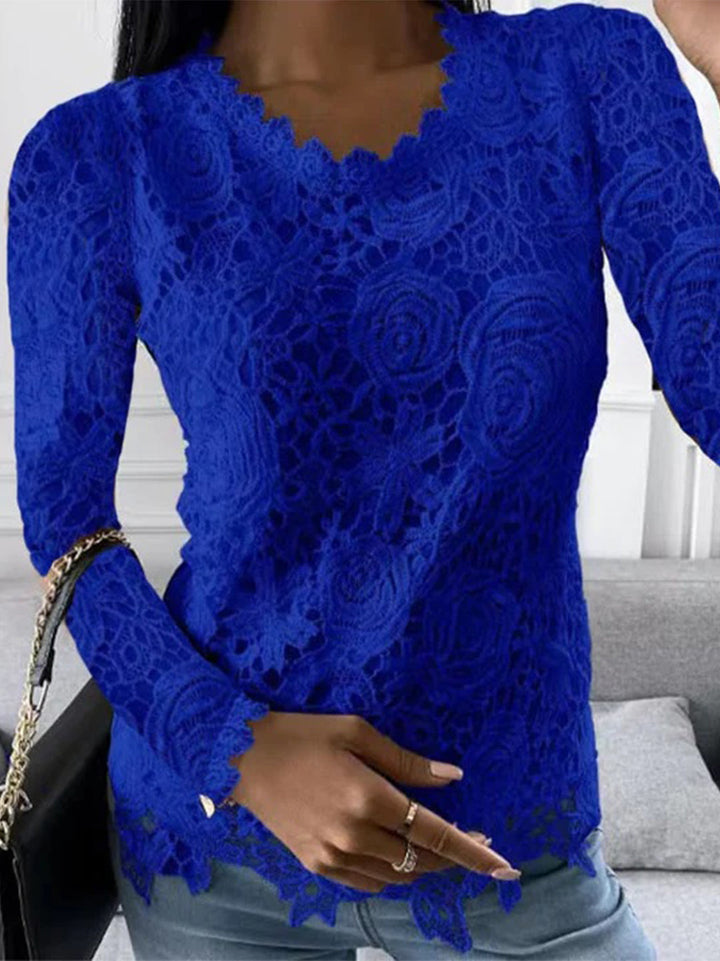 Mila | Langarm Spitzen T-shirt