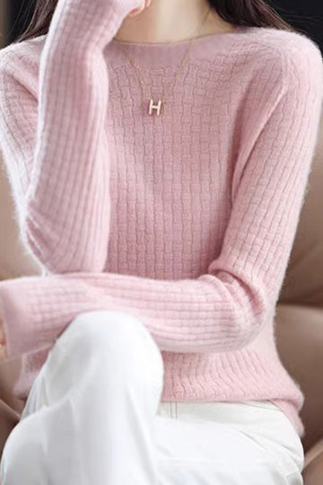 Vielseitiges Rundhals-Strickoberteil