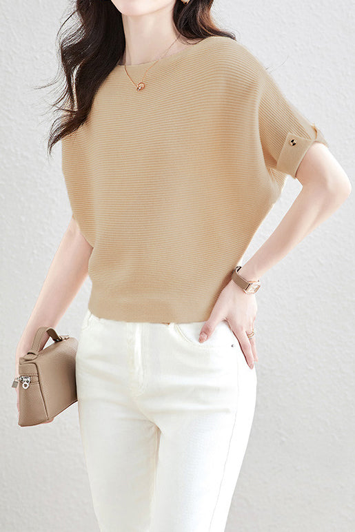 Button | Locker sitzender Strickpullover