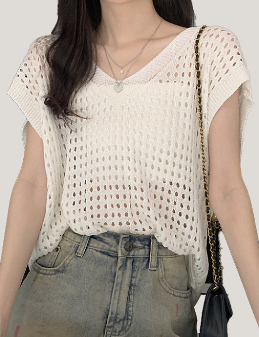 Lia | Lochmuster-Strickweste