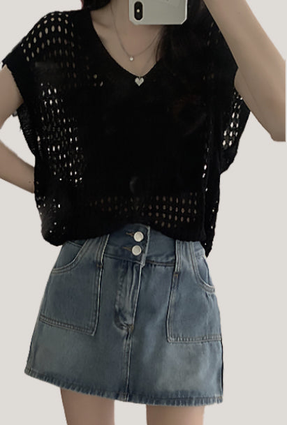 Lia | Lochmuster-Strickweste