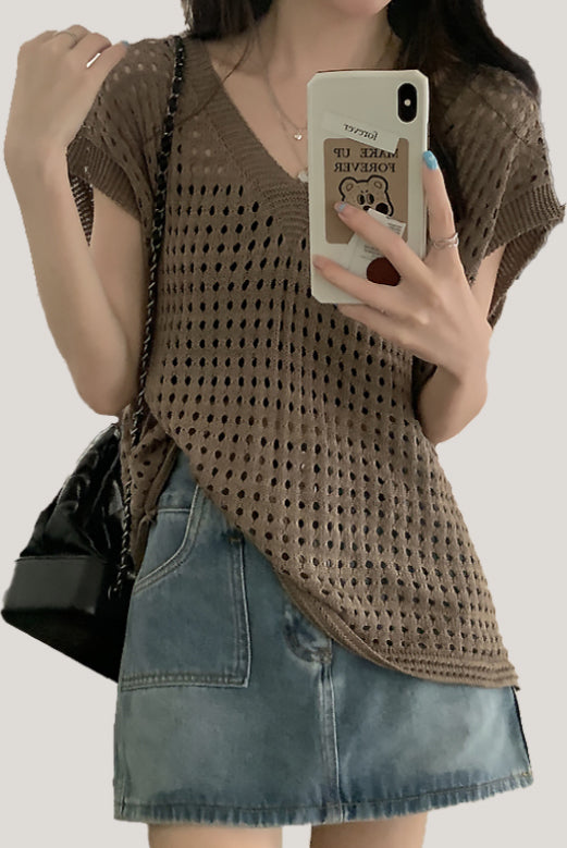 Lia | Lochmuster-Strickweste