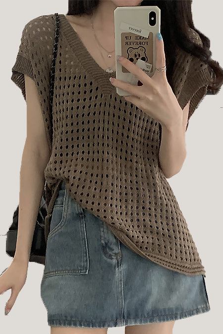 Lia | Lochmuster-Strickweste