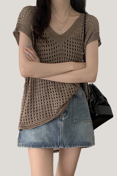 Lia | Lochmuster-Strickweste