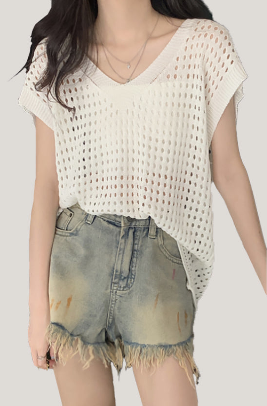 Lia | Lochmuster-Strickweste