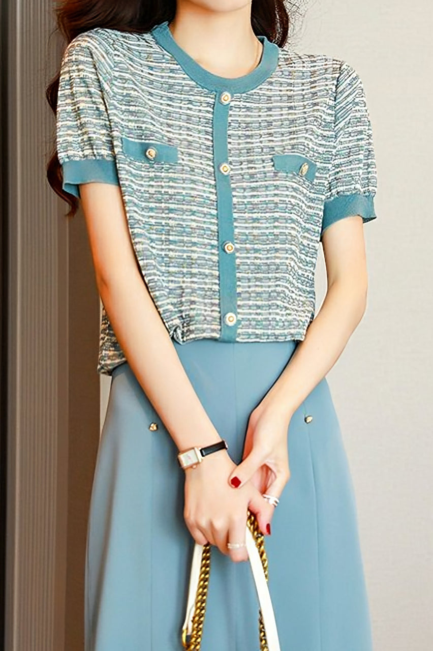 Modischer Strickpullover im Chanel-Stil