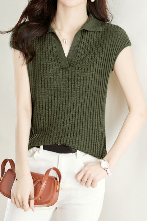 Einfarbiges schlichtes Kurzarm-Top