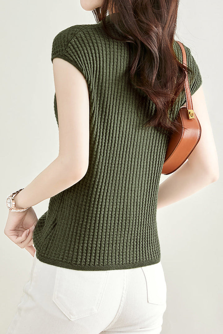 Einfarbiges schlichtes Kurzarm-Top