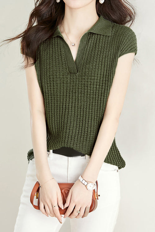 Einfarbiges schlichtes Kurzarm-Top