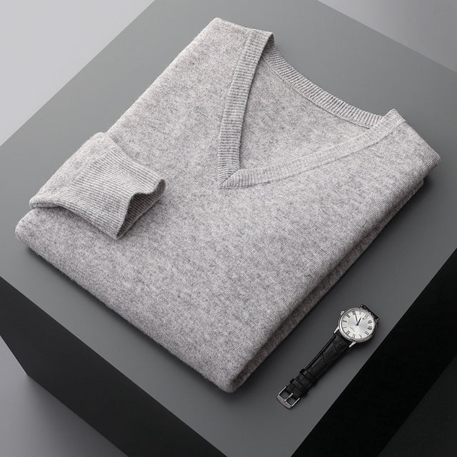 Elite V |Cashmere Long Sleeve V-Neck