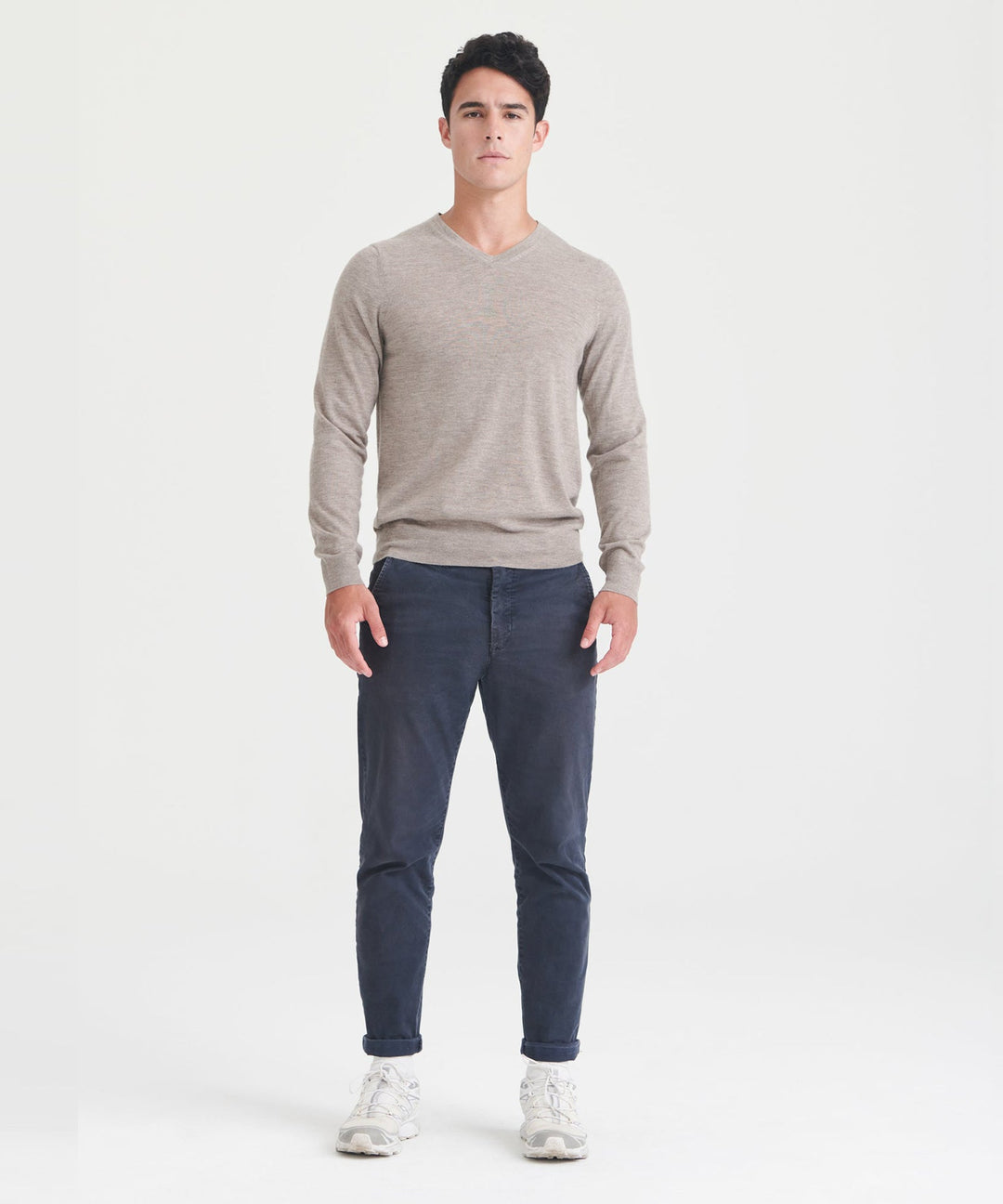 Elite V |Cashmere Long Sleeve V-Neck
