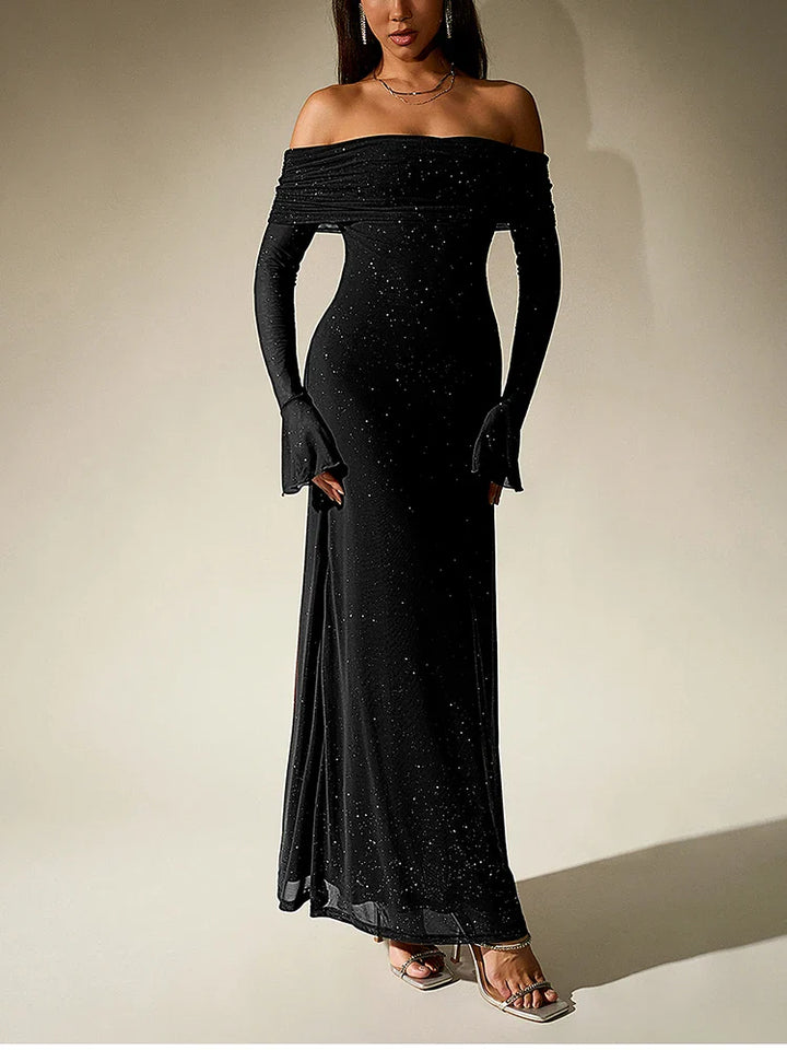 Anna | Maxikleid aus Netzstoff mit Pailletten