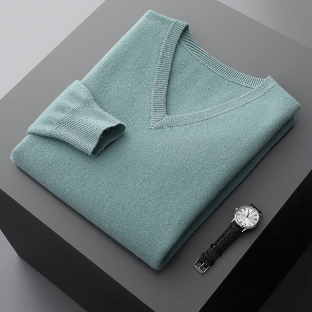 Elite V |Cashmere Long Sleeve V-Neck