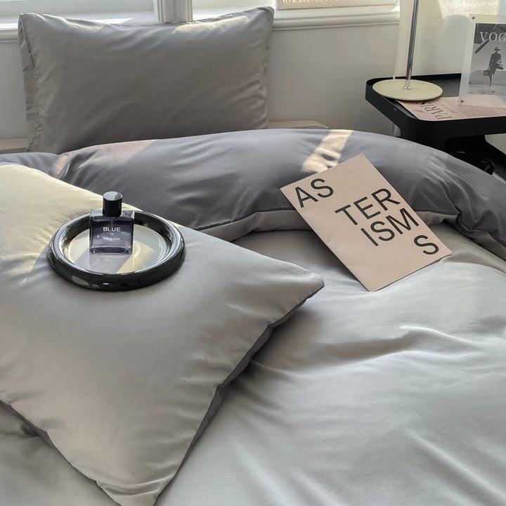 Lena | Ins stil einfarbig Bettdeckenbezug inkl. Kissenbezug