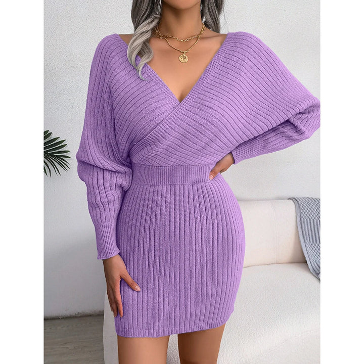 Mina |  Gestricktes Mini-Wickelkleid